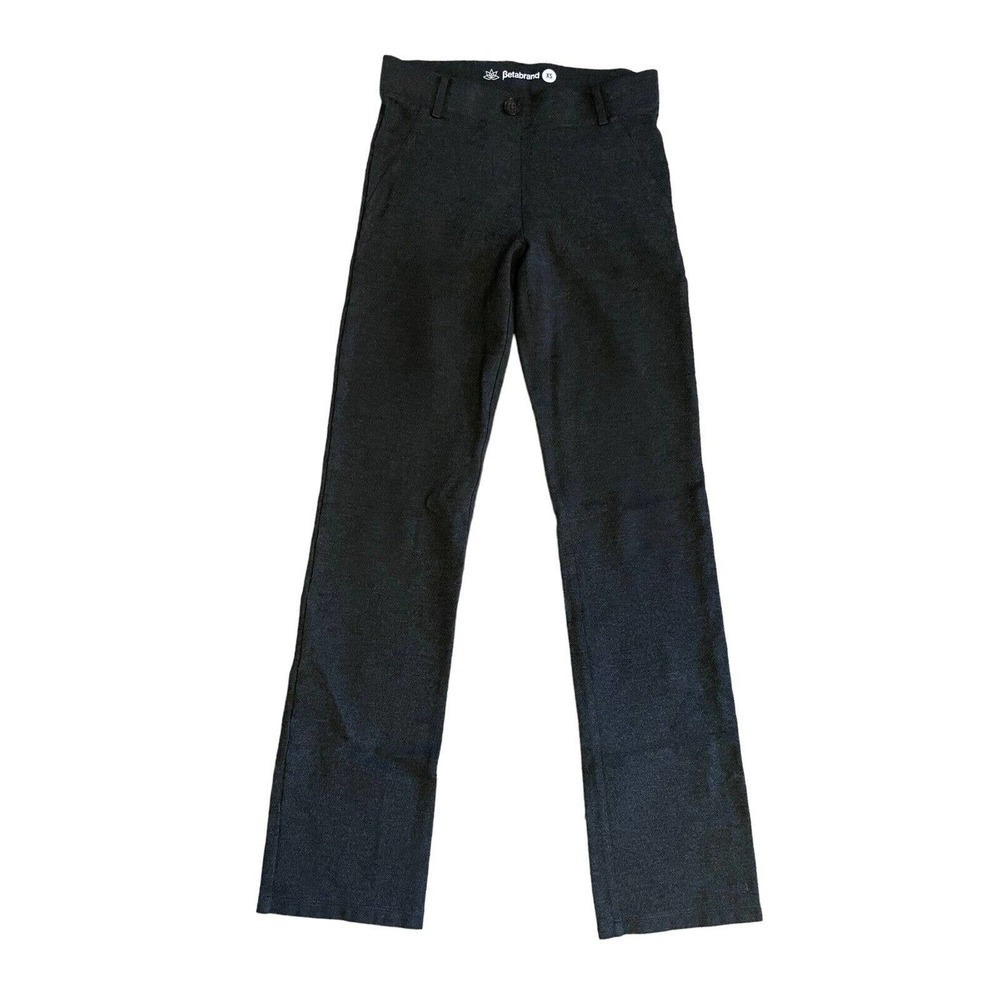 Betabrand Women's Yoga Dress Pants Charcoal Stretch Ponte Slacks Straight XS